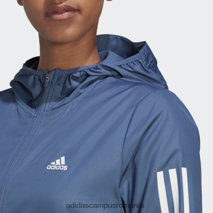 adidas campus romania deține runda cu glugă alergare windbreaker oțel moda femei oţel J266N210254