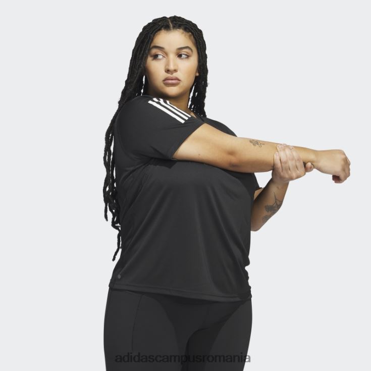adidas campus romania deține tricou-ul de alergare (plus mărime) negru femei negru J266N22275