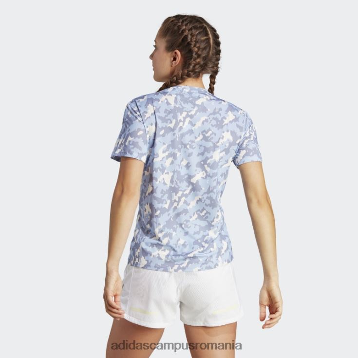 adidas campus romania deține tricoul de alergare camo run albastru zori femei zori albastre J266N216855