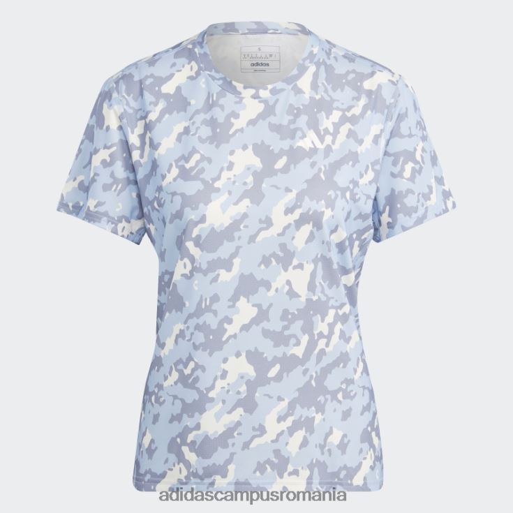 adidas campus romania deține tricoul de alergare camo run albastru zori femei zori albastre J266N216855