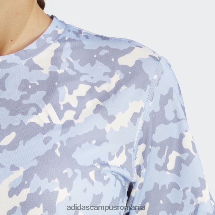 adidas campus romania deține tricoul de alergare camo run albastru zori femei zori albastre J266N216855