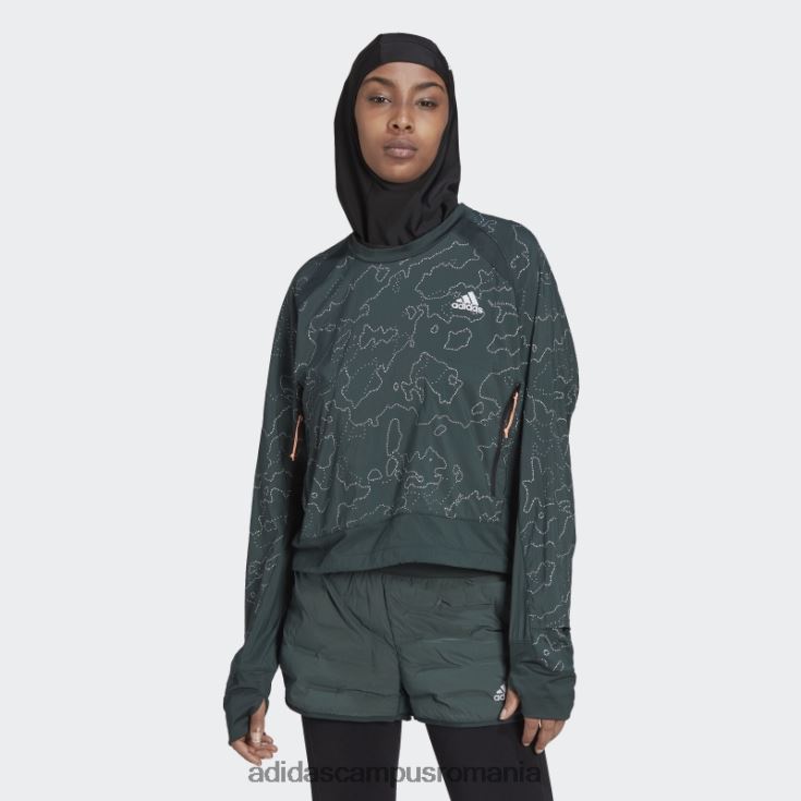 adidas campus romania geaca verde x-city running crewneck femei verde J266N210744