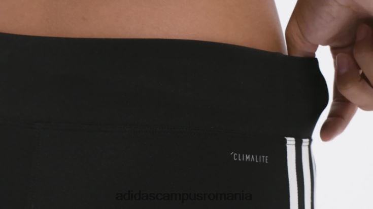 adidas campus romania leggings de alergare cu 3 dungi negre femei alb negru J266N217515