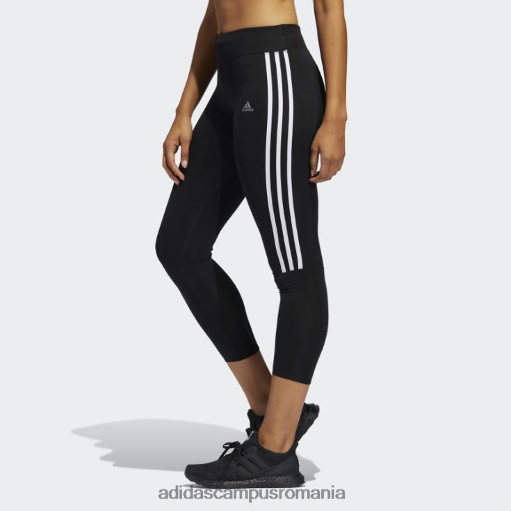 adidas campus romania leggings de alergare cu 3 dungi negre femei alb negru J266N217515