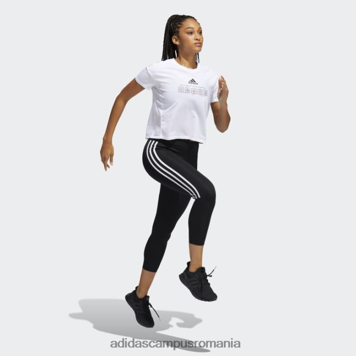 adidas campus romania leggings de alergare cu 3 dungi negre femei alb negru J266N217515