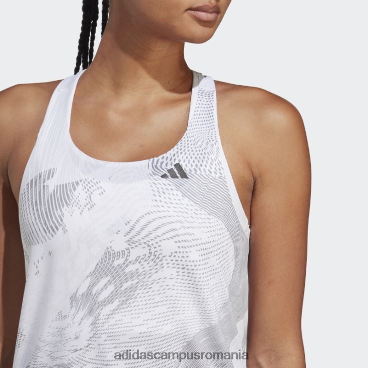 adidas campus romania maiou alb de alergare adizero femei alb/gri liniuță J266N29761