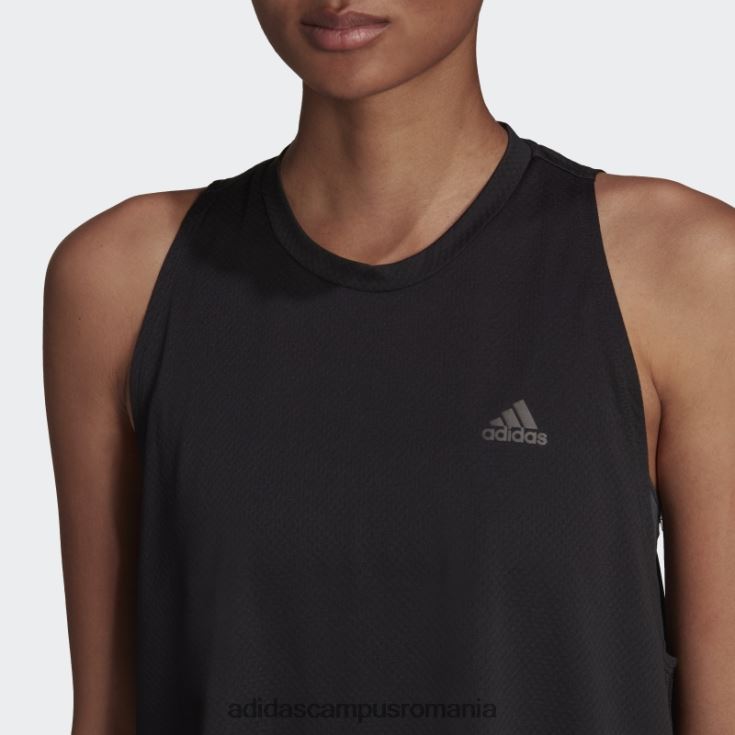 adidas campus romania maiou cu 3 bare pictograme alergare negre femei negru J266N23689