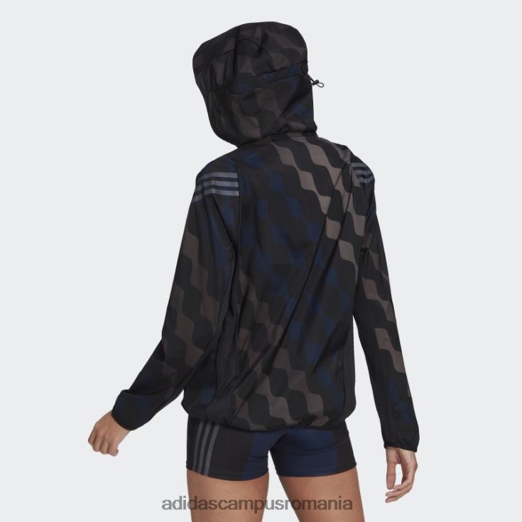 adidas campus romania marimekko run icons 3 dungi cu glugă pentru alergare, negru femei negru J266N22935