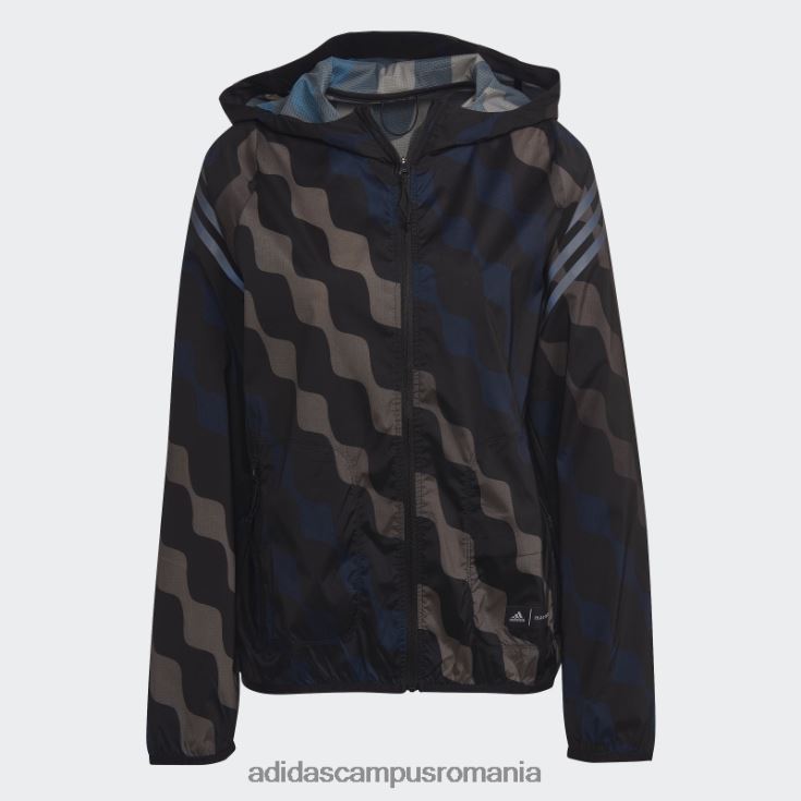 adidas campus romania marimekko run icons 3 dungi cu glugă pentru alergare, negru femei negru J266N22935