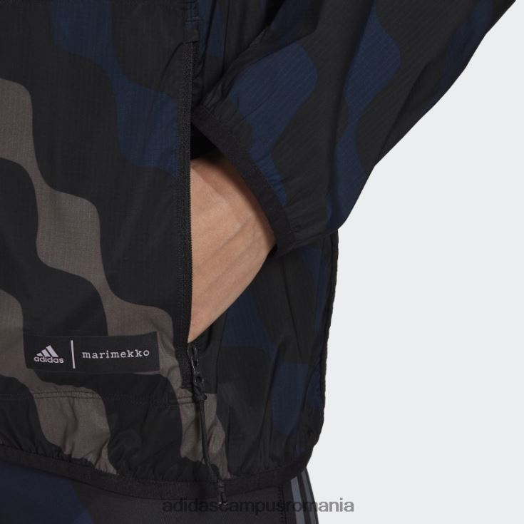 adidas campus romania marimekko run icons 3 dungi cu glugă pentru alergare, negru femei negru J266N22935
