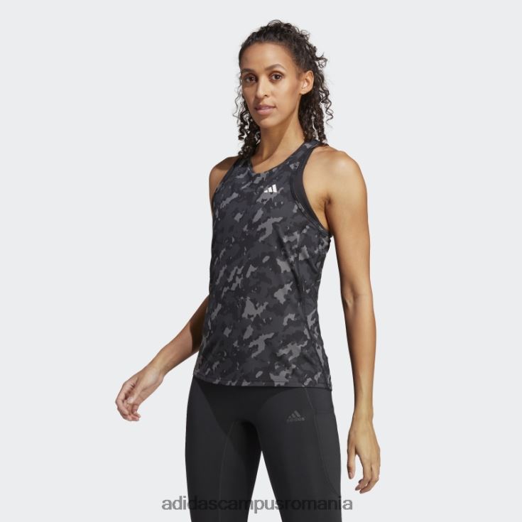 adidas campus romania negru propriul run camo maiou de alergare femei negru J266N29791