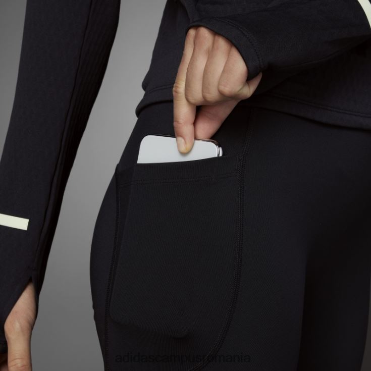 adidas campus romania negru, rapid impact reflectă noaptea x-city jambiere de alergare lungi femei negru J266N29017