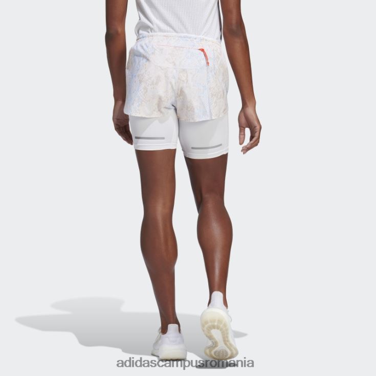 adidas campus romania pantaloni scurți 2-în-1 albi alergați rapid femei alb/aluminiu J266N217008