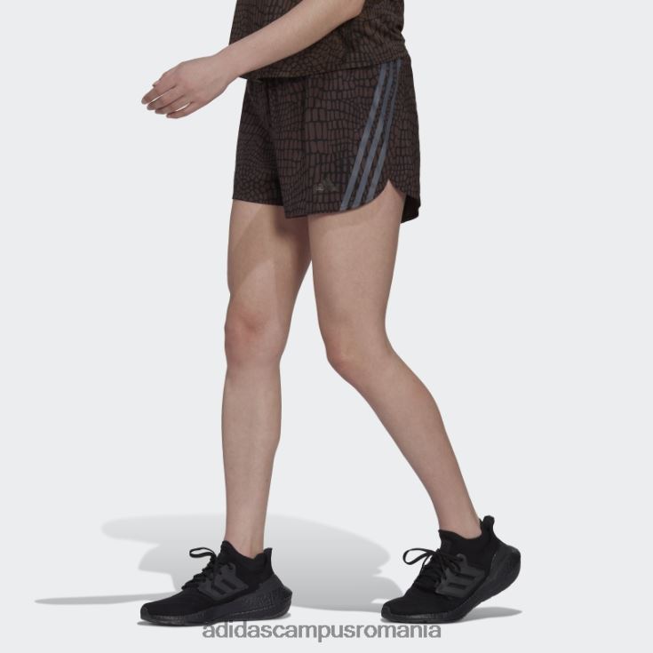 adidas campus romania pantaloni scurți de alergare cu imprimeu crocodil cu iconițe negre ale alergării femei negru J266N22735