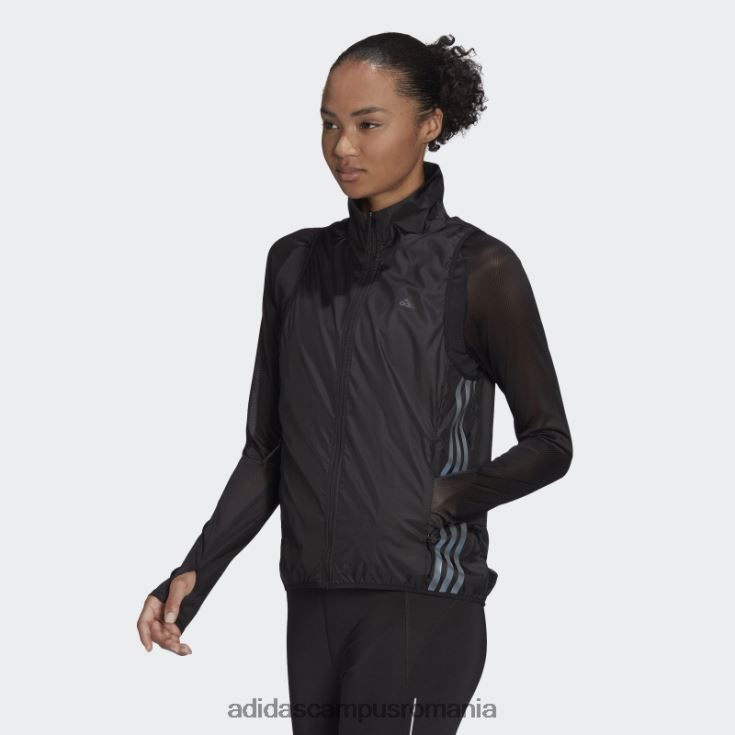 adidas campus romania pictogramă alergare 3 dungi giletă neagră femei negru J266N217096