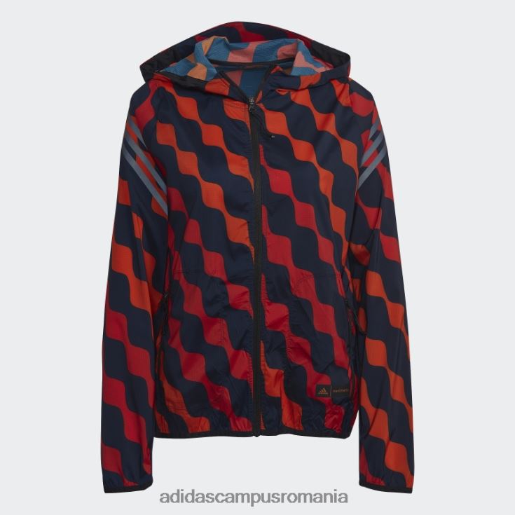 adidas campus romania portocaliu marimekko run icons 3-stripe cu glugă pentru alergare parca de vânt femei portocale J266N22903