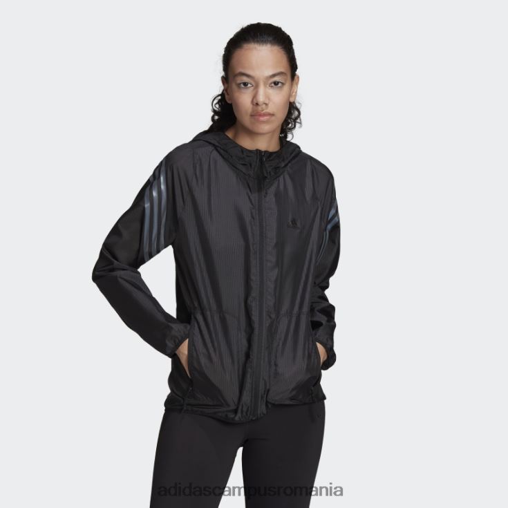 adidas campus romania run icons 3 dungi cu glugă pentru alergare, negru femei negru J266N29236