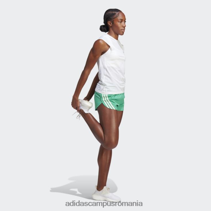 adidas campus romania run icons pantaloni scurți de alergare cu 3 dungi cu conținut scăzut de carbon, curte verde femei verde curte J266N217461