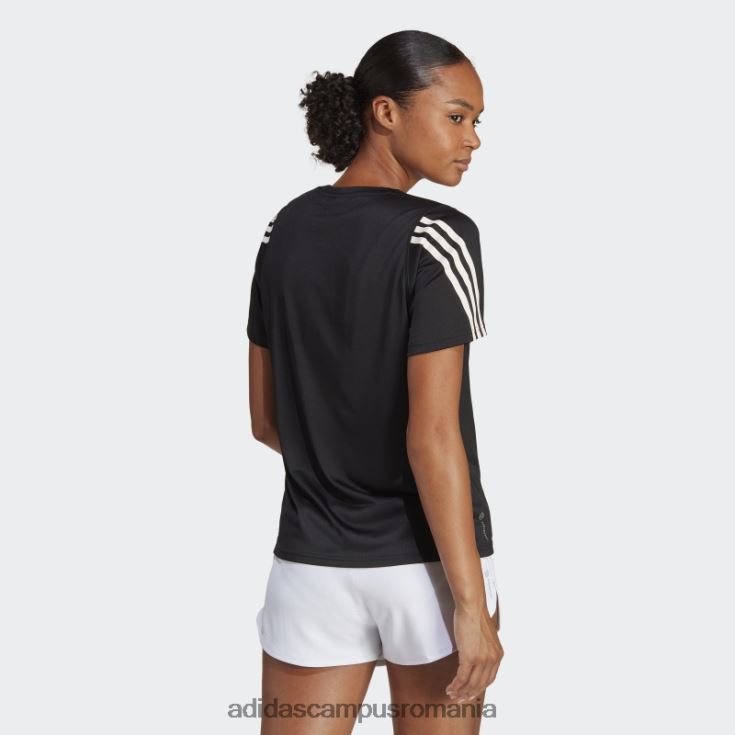 adidas campus romania run icons tricou pentru alergare cu 3 dungi, cu emisii reduse de carbon, negru adidas femei negru J266N216818