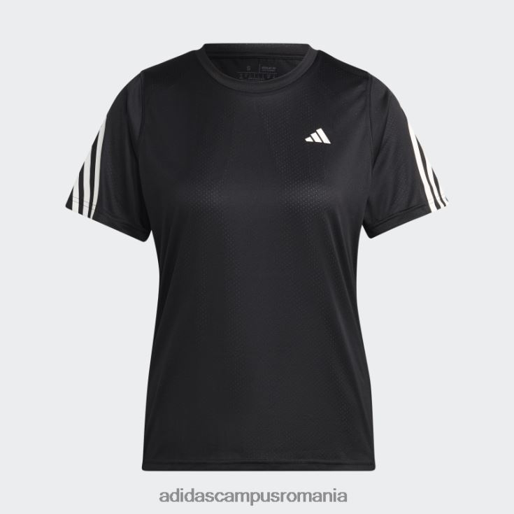 adidas campus romania run icons tricou pentru alergare cu 3 dungi, cu emisii reduse de carbon, negru adidas femei negru J266N216818