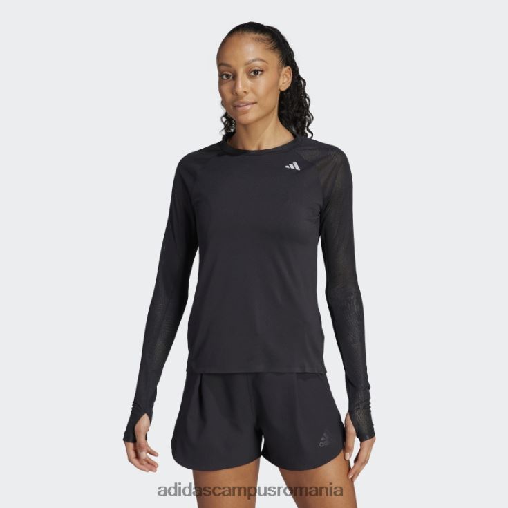 adidas campus romania top negru cu mânecă lungă de alergare adizero femei negru J266N216553