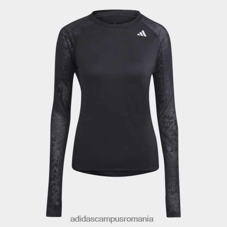 adidas campus romania top negru cu mânecă lungă de alergare adizero femei negru J266N216553