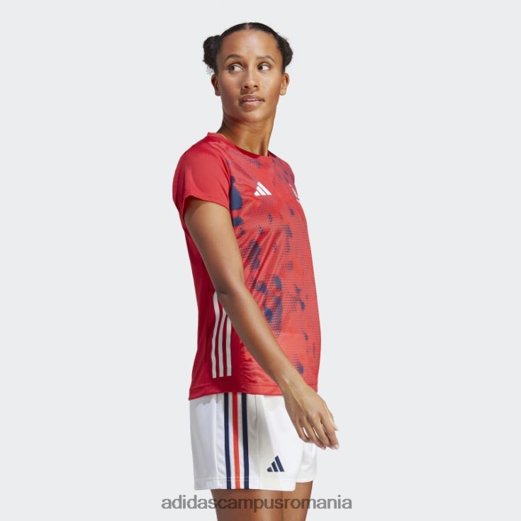 adidas campus romania tricou roșu de handbal Franța femei rosu alb J266N217411
