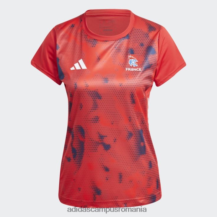 adidas campus romania tricou roșu de handbal Franța femei rosu alb J266N217411