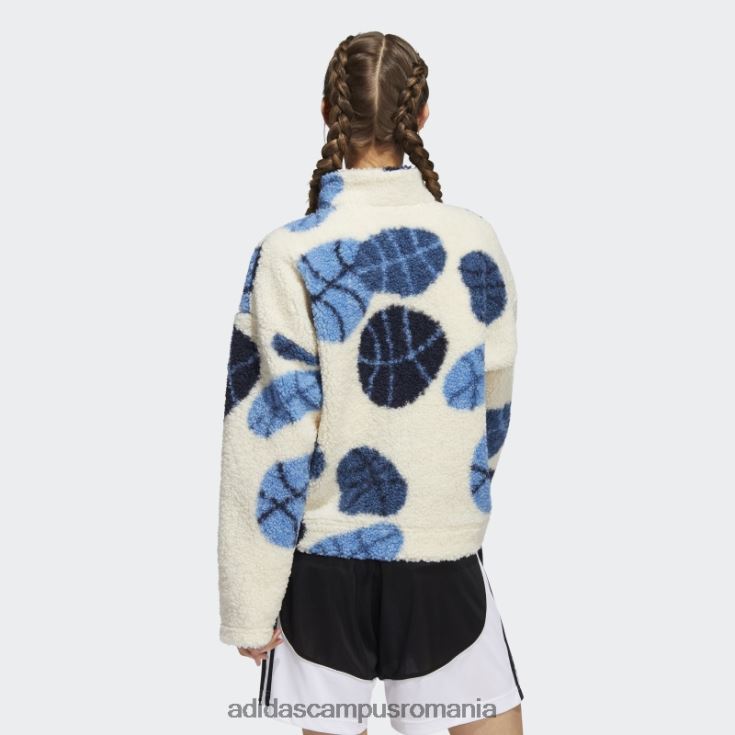 adidas campus romania jachetă hoop york city sherpa tentă ecru femei nuanță ecru J266N210441