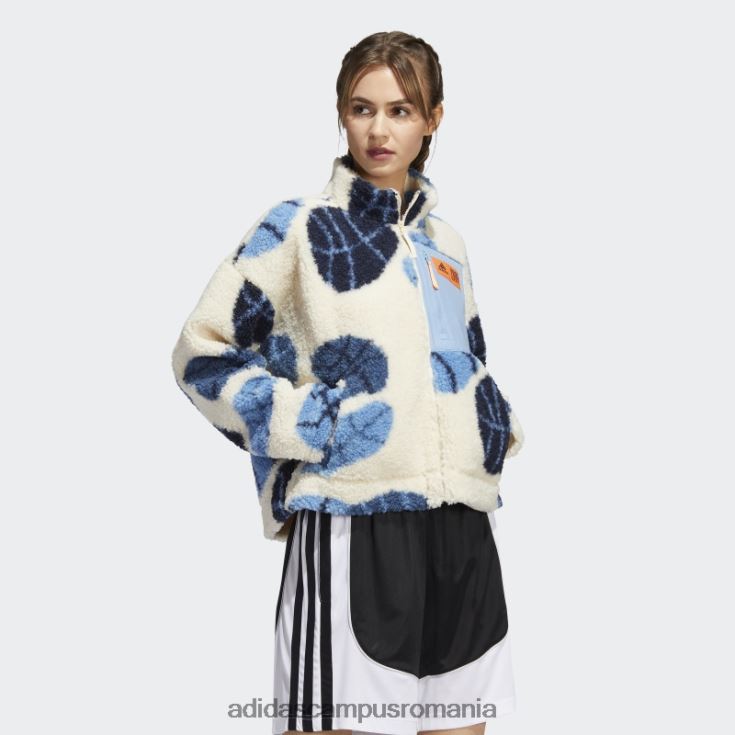 adidas campus romania jachetă hoop york city sherpa tentă ecru femei nuanță ecru J266N210441