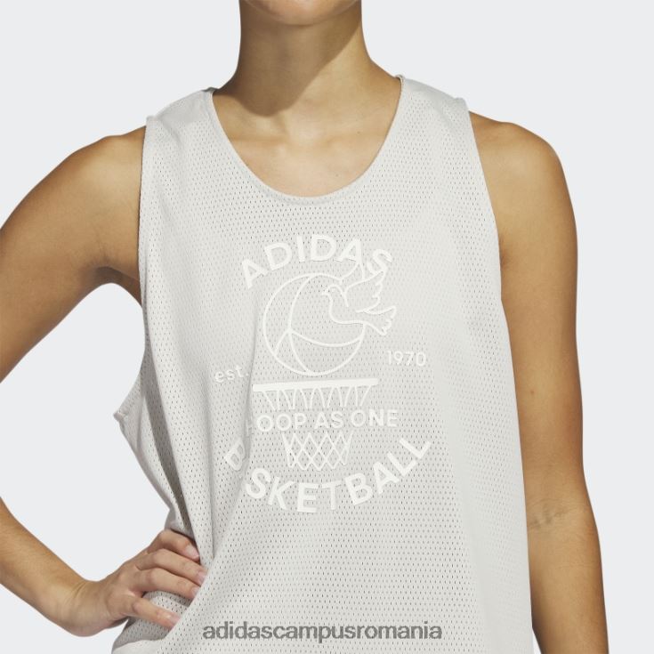 adidas campus romania maiou din jerseu select din aluminiu femei aluminiu/alb J266N29959