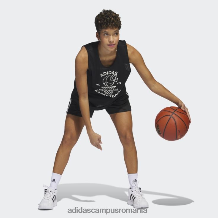 adidas campus romania selectați maiou din jerseu alb fashion femei alb negru J266N29717