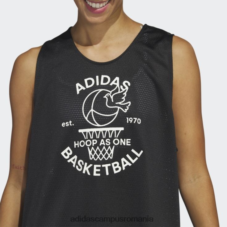 adidas campus romania selectați maiou din jerseu alb fashion femei alb negru J266N29717