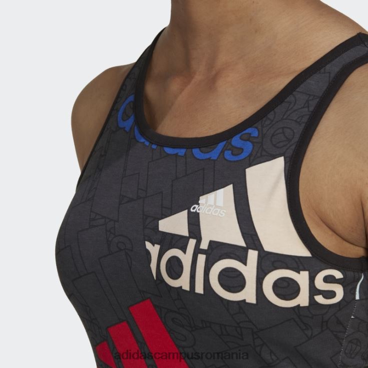 adidas campus romania Carbon essentials body cu logo multicolor adidas femei carbon/multicolor/alb J266N210419