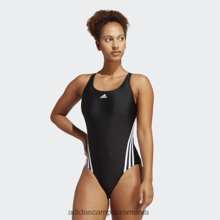 adidas campus romania Costum de baie cu 3 dungi negru fierbinte femei alb negru J266N216398
