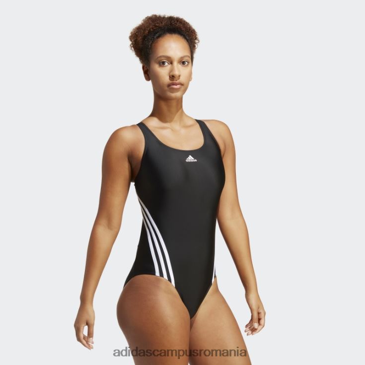 adidas campus romania Costum de baie cu 3 dungi negru fierbinte femei alb negru J266N216398