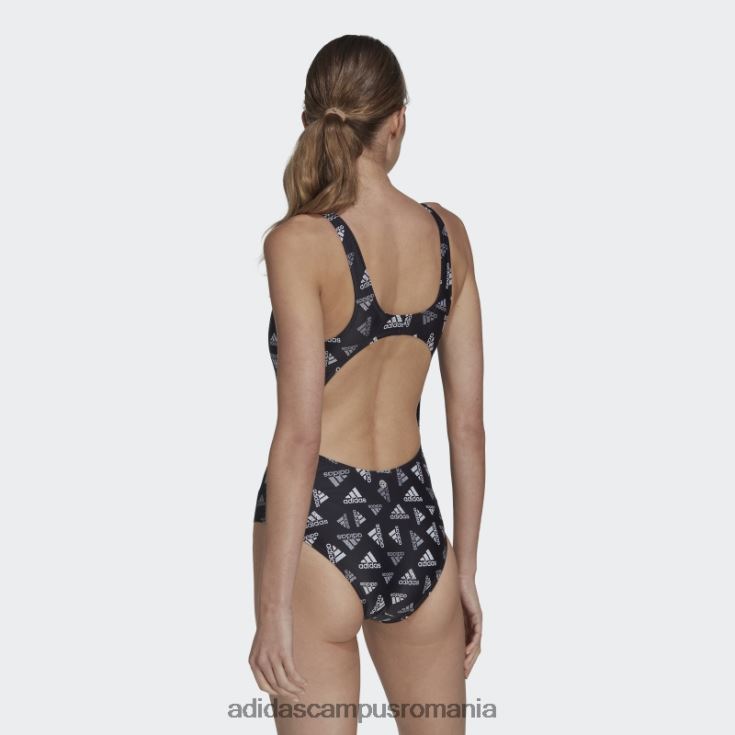 adidas campus romania Costum de baie negru de îmbrăcăminte sport cu imprimeu peste tot femei alb negru J266N216814