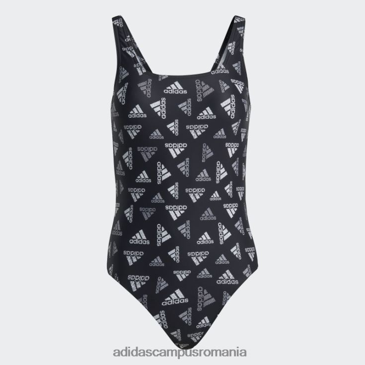 adidas campus romania Costum de baie negru de îmbrăcăminte sport cu imprimeu peste tot femei alb negru J266N216814