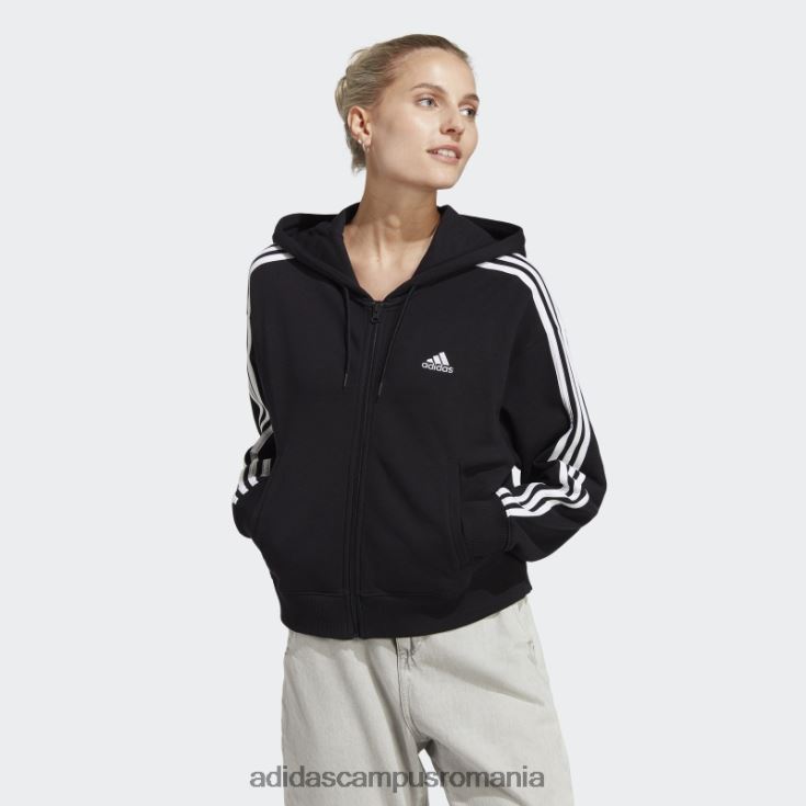 adidas campus romania Essential 3-stripes French Terry Bomber hanorac cu fermoar complet negru adidas femei alb negru J266N216686