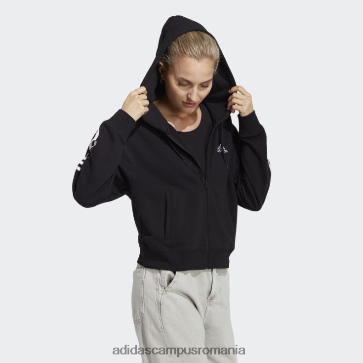 adidas campus romania Essential 3-stripes French Terry Bomber hanorac cu fermoar complet negru adidas femei alb negru J266N216686
