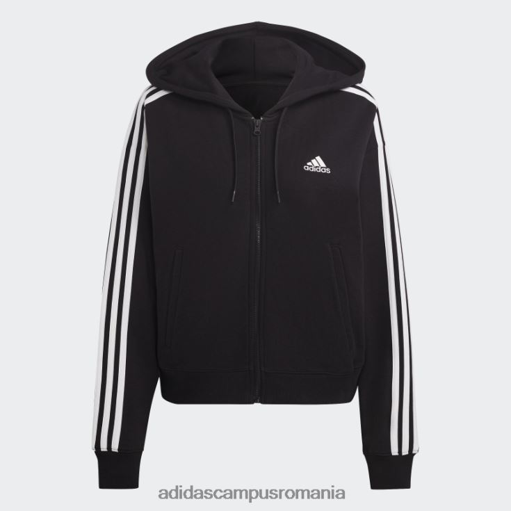 adidas campus romania Essential 3-stripes French Terry Bomber hanorac cu fermoar complet negru adidas femei alb negru J266N216686