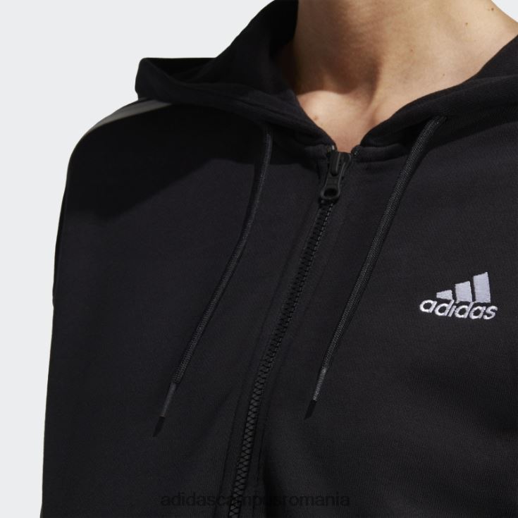 adidas campus romania Essential 3-stripes French Terry Bomber hanorac cu fermoar complet negru adidas femei alb negru J266N216686