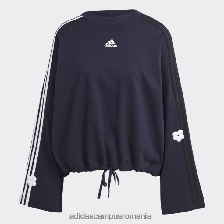adidas campus romania Hanorac cu 3 dungi cu cerneală pete flori de chenilie femei cerneală J266N29301