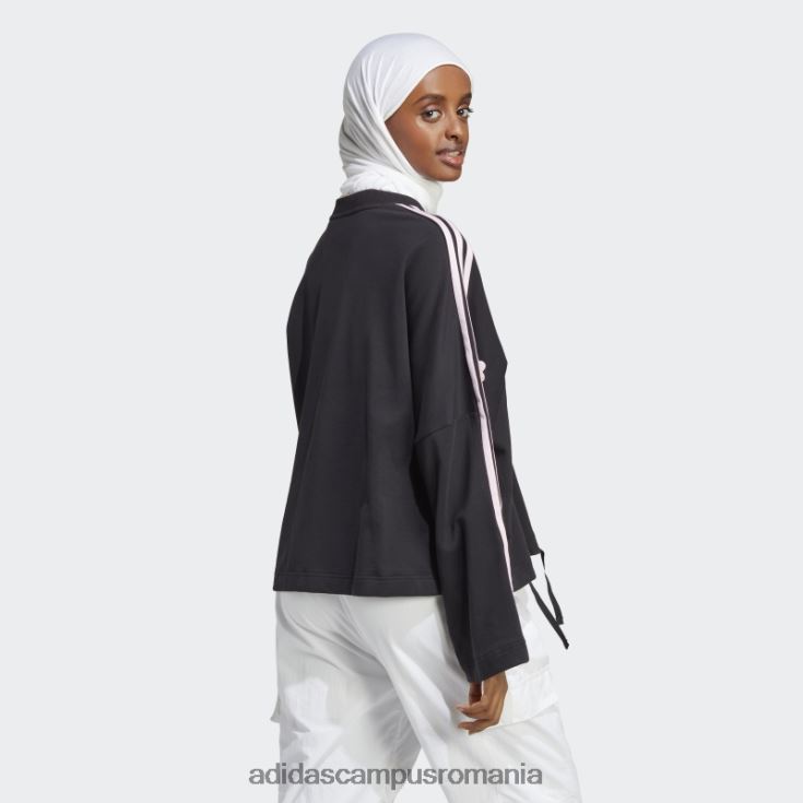 adidas campus romania Hanorac cu 3 dungi cu flori de chenilie negre femei negru J266N29542