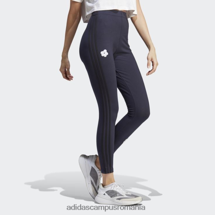 adidas campus romania Jambiere de bumbac cu talie înaltă cu 3 dungi, cu cerneală pete de chenilie femei cerneală J266N29302
