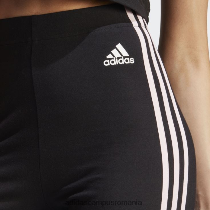 adidas campus romania Jambiere de bumbac cu talie înaltă, negre, cu trei dungi adidas, cu flori de chenilie femei negru J266N29315
