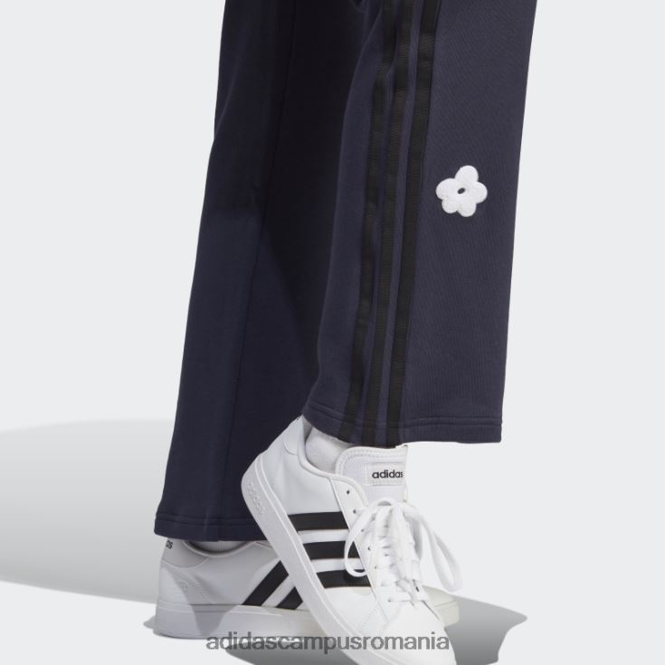 adidas campus romania Pantaloni de jogging cu talie înaltă cu 3 dungi, cu cerneală cu pete de chenilie femei cerneală J266N29523