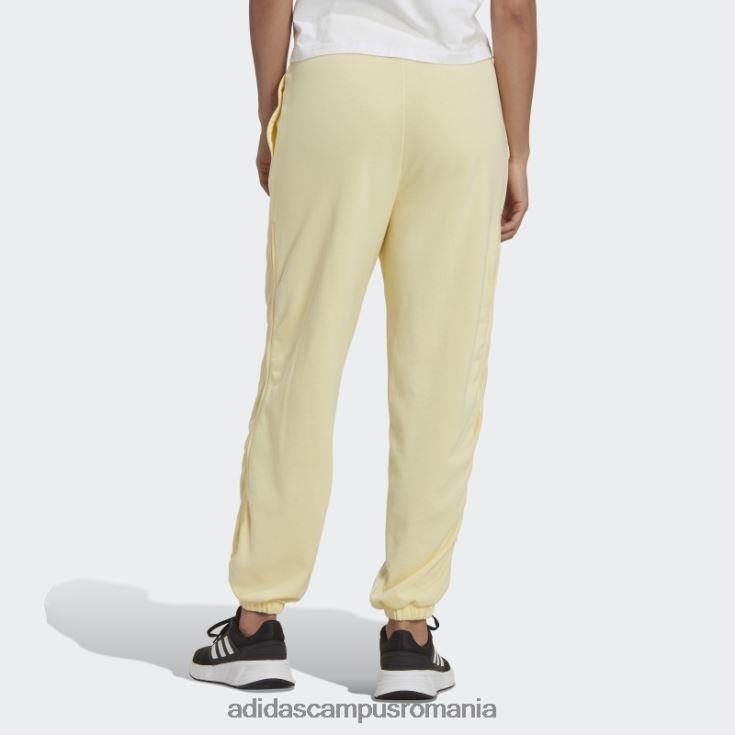 adidas campus romania Pantaloni de jogging supradimensionați hyperglam cu 3 dungi, cu fermoare laterale, galbeni adidas femei galben/alb J266N28982
