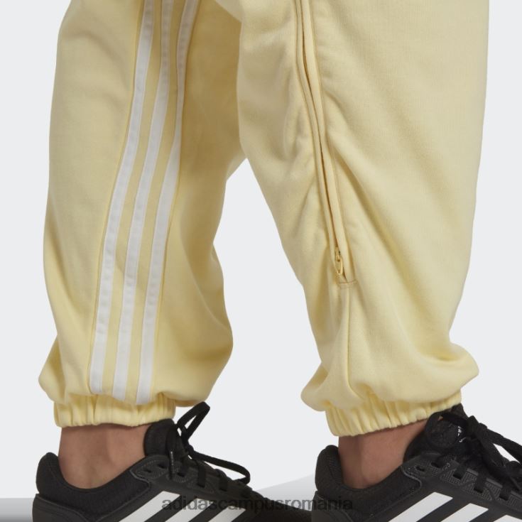 adidas campus romania Pantaloni de jogging supradimensionați hyperglam cu 3 dungi, cu fermoare laterale, galbeni adidas femei galben/alb J266N28982