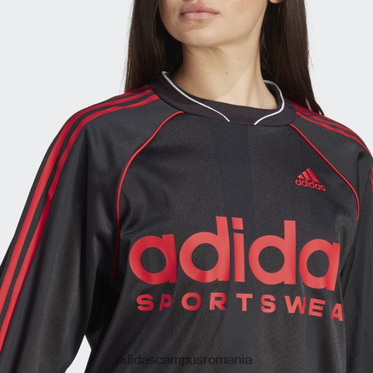 adidas campus romania Top cu mânecă lungă din jacquard, negru femei alb negru J266N216982